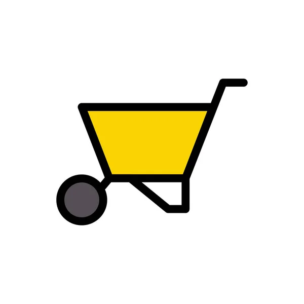 Hand Truck Vector Vlakke Kleur Pictogram — Stockvector