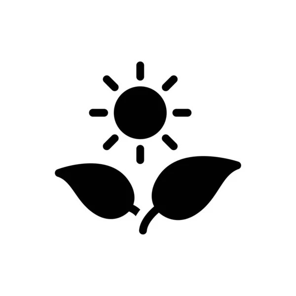 Sol Vector Glifo Icono Plano — Vector de stock