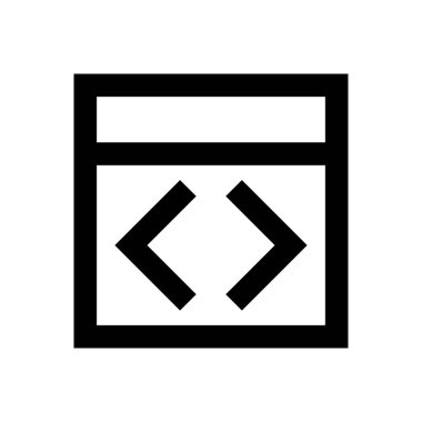 programlama vektörü ince çizgi simgesi