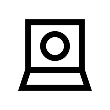 dizüstü bilgisayar vektörü ince çizgi simgesi