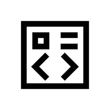 Kodlama vektörü ince çizgi simgesi