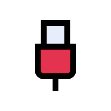 usb vektör düz renk simgesi