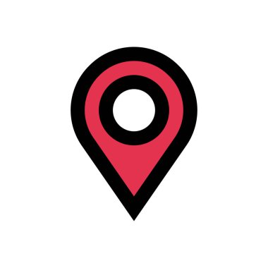 konum vektörü düz renk simgesi