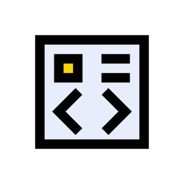 Kodlama vektörü düz renk simgesi