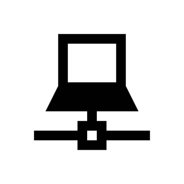 dizüstü bilgisayar vektörü glyph düz simgesi