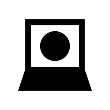 dizüstü bilgisayar vektörü glyph düz simgesi