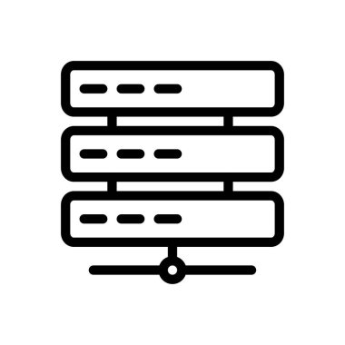 sunucu vektörü ince çizgi simgesi