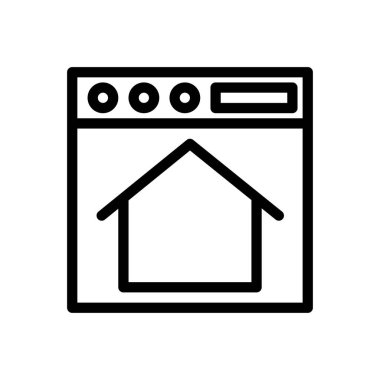 tarayıcı vektörü ince çizgi simgesi