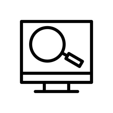 Tarayıcı vektörü ince çizgi simgesi