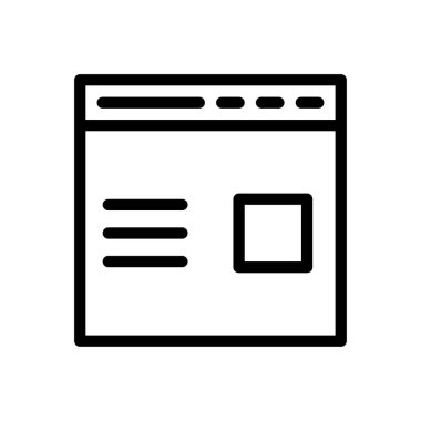 tarayıcı vektörü ince çizgi simgesi