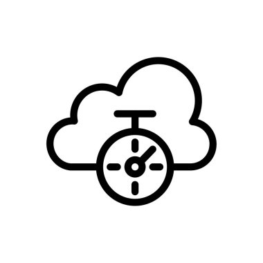 Bitiş süresi vektörü ince çizgi simgesi