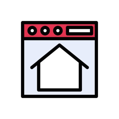 tarayıcı vektörü düz renk simgesi