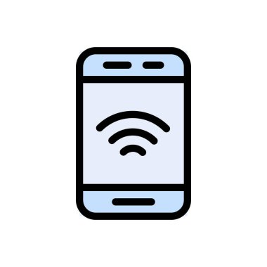 telefon vektörü düz renk simgesi