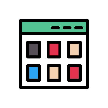 tarayıcı vektörü düz renk simgesi