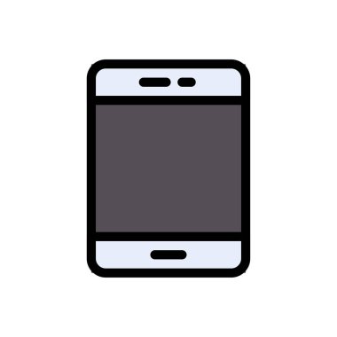 telefon vektörü düz renk simgesi