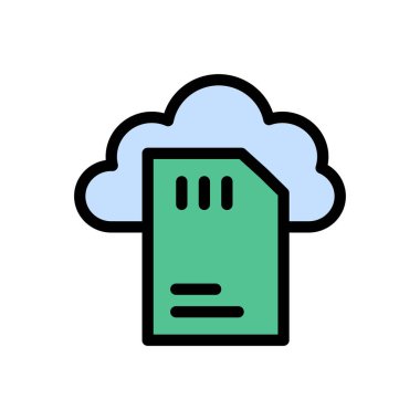 dosya vektörü düz renk simgesi