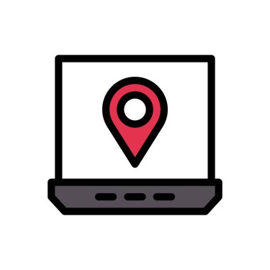 harita vektörü düz renk simgesi