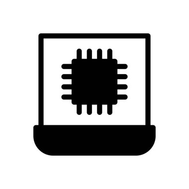 işlemci vektör düz simge