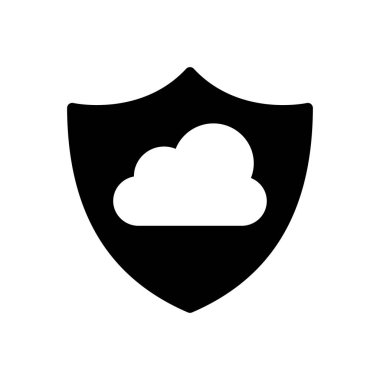 Güvenlik vektörü glyph düz simgesi