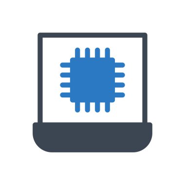 işlemci vektör renk simgesi