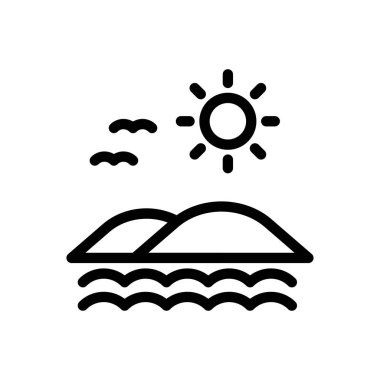 Güneş vektörü ince çizgi simgesi