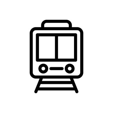 tren vektörü ince çizgi simgesi