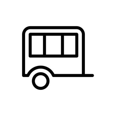 karavan vektörü ince çizgi simgesi