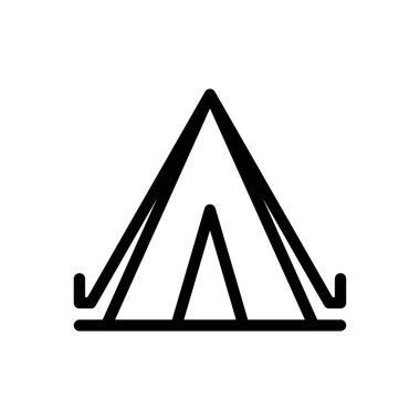 kamp vektörü ince çizgi simgesi