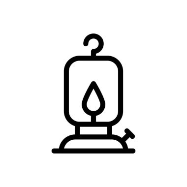 ateş vektörü ince çizgi simgesi