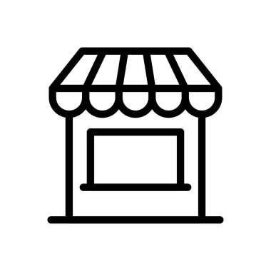 dükkan vektörü ince çizgi simgesi