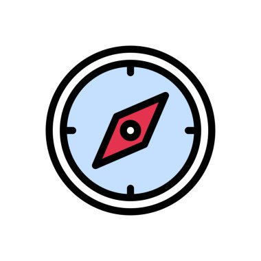 pusula vektörü düz renk simgesi