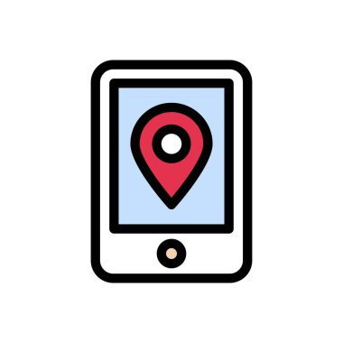 konum vektörü düz renk simgesi