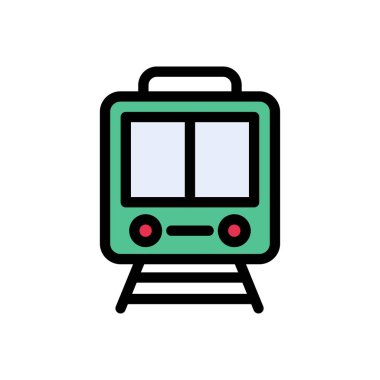 tren vektörü düz renk simgesi