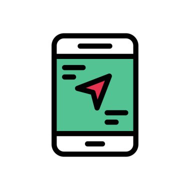 navigasyon vektörü düz renk simgesi