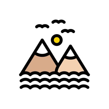 tepeler vektör düz renk simgesi