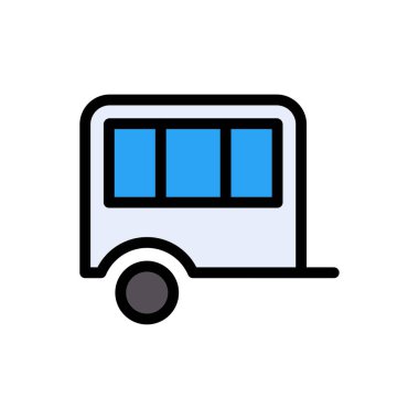 karavan vektörü düz renk simgesi