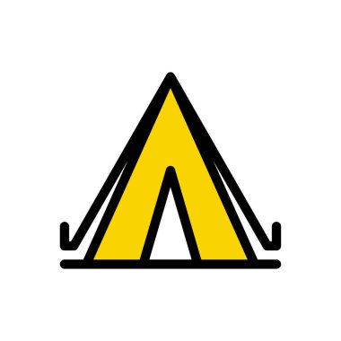 kamp vektörü düz renk simgesi