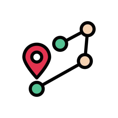 harita vektörü düz renk simgesi