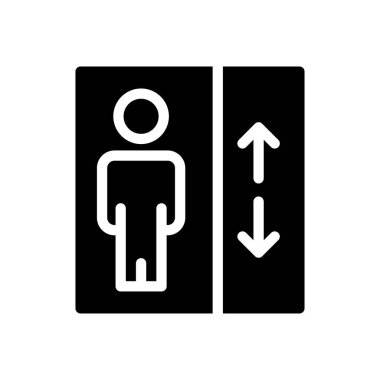 Asansör vektör düz simgesi