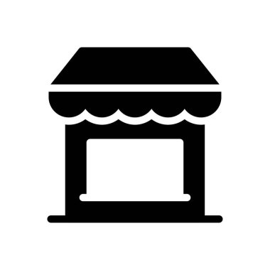 dükkan vektörü simgesi düz simgesi