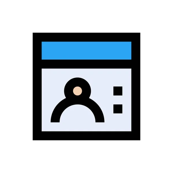 Browser Vector Platte Kleur Pictogram — Stockvector