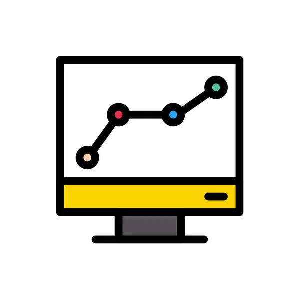 Діаграма Вектор Плоского Кольору Піктограма — стоковий вектор