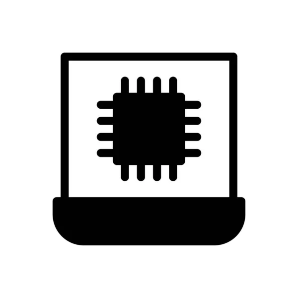 Processor Vector Glyph Flat Icon — 스톡 벡터