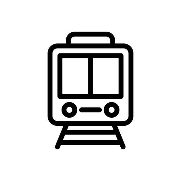 Trein Vector Dunne Lijn Pictogram — Stockvector