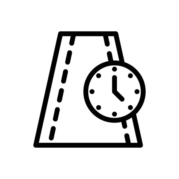 Reloj Vector Delgada Línea Icono — Vector de stock