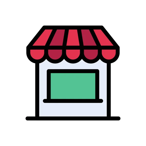 Shop Vector Flat Color Icon — Stock Vector