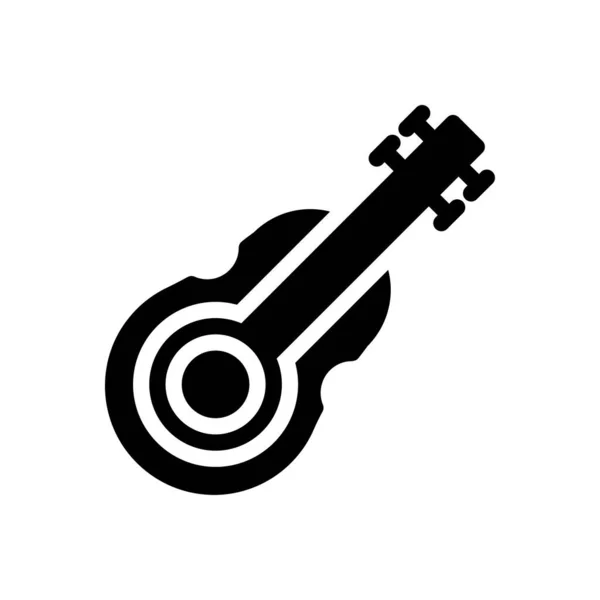 Musik Vektor Glyphen Flaches Symbol — Stockvektor