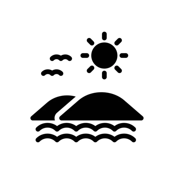 Sonnenvektor Glyphen Flaches Symbol — Stockvektor
