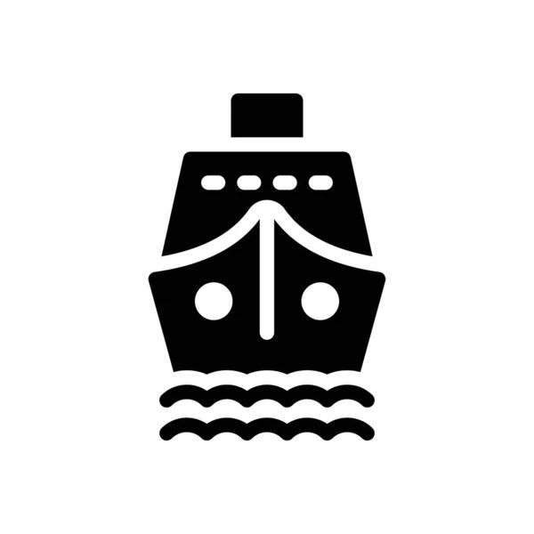 Ship Vector Glyph Flat Icon — Stock Vector