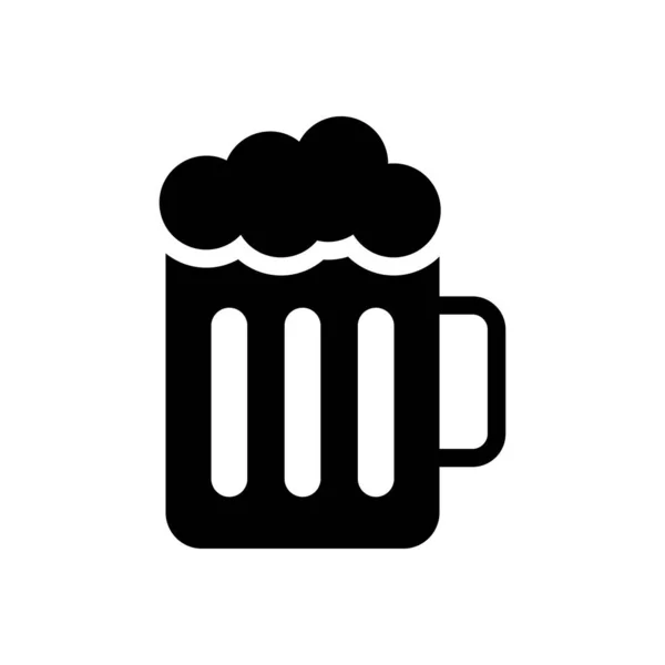 Vector Alcohol Glifo Icono Plano — Vector de stock